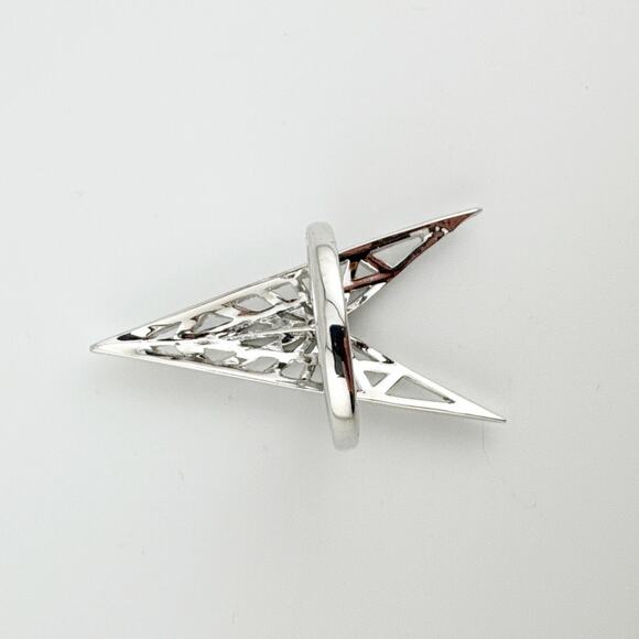 Eddie Borgo Fractured Heart Ring Women's Size 7 Silver Plated Statement Ring - Picture 5 of 8